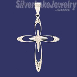 Sterling Silver DC Cross Charm Pendant - Click Image to Close