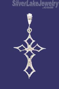 Sterling Silver DC Cross Charm Pendant - Click Image to Close