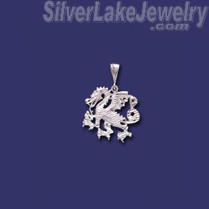 Sterling Silver DC Winged Dragon Charm Pendant - Click Image to Close