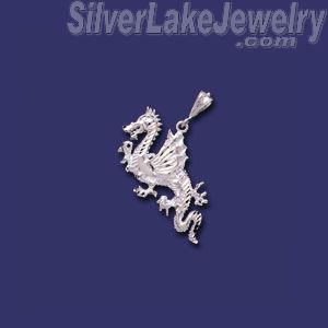 Sterling Silver DC Winged Dragon Charm Pendant - Click Image to Close