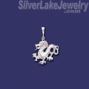 Sterling Silver DC Dragon Charm Pendant - Click Image to Close