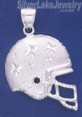 Sterling Silver DC Big Football Helmet w/DC Stars Charm Pendant - Click Image to Close
