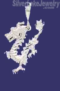 Sterling Silver DC Dragon Charm Pendant - Click Image to Close