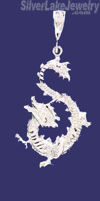 Sterling Silver DC Dragon Charm Pendant - Click Image to Close