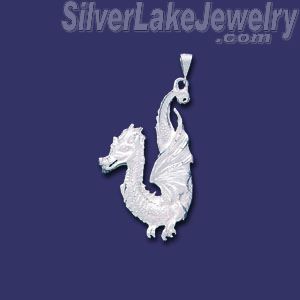 Sterling Silver DC Big Dragon Charm Pendant - Click Image to Close