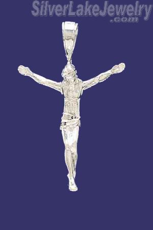 Sterling Silver DC Big Jesus Christ Crucifix Charm Pendant - Click Image to Close