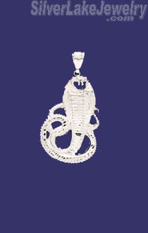 Sterling Silver DC Big Snake Cobra Charm Pendant - Click Image to Close