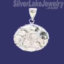 Sterling Silver DC Big Football Soccer ball Charm Pendant - Click Image to Close