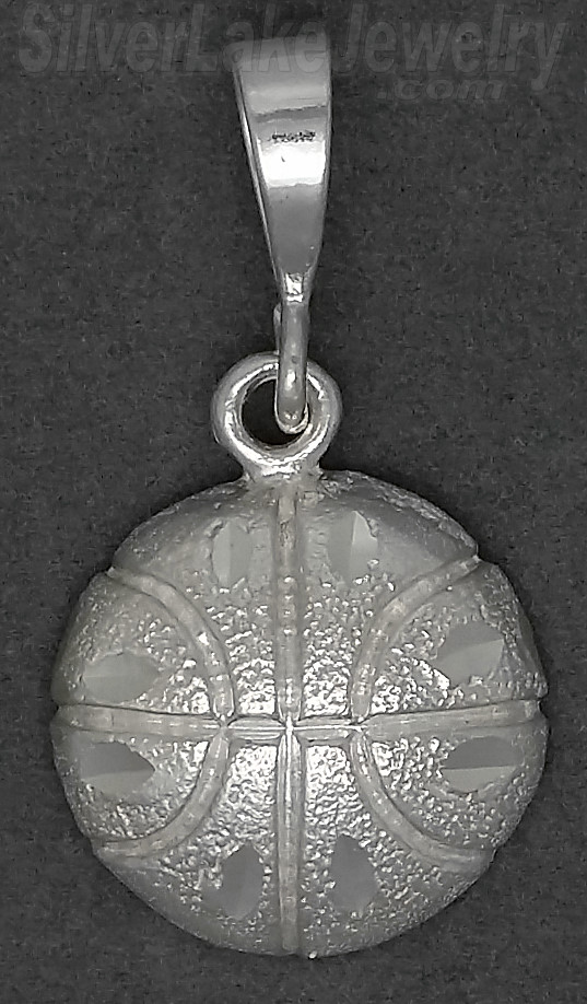 Sterling Silver DC Basketball Charm Pendant - Click Image to Close