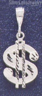 Sterling Silver DC Dollar Money Sign Charm Pendant - Click Image to Close