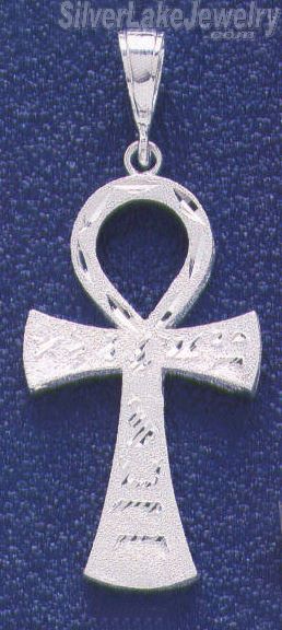 Sterling Silver DC Big Ankh Ansate Cross Charm Pendant - Click Image to Close