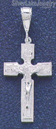 Sterling Silver Dia-Cut Cross Charm Pendant - Click Image to Close