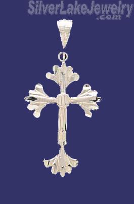 Sterling Silver Dia-Cut Cross Charm Pendant - Click Image to Close