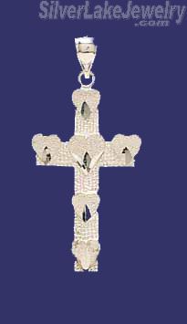 Sterling Silver Dia-Cut Cross Charm Pendant - Click Image to Close