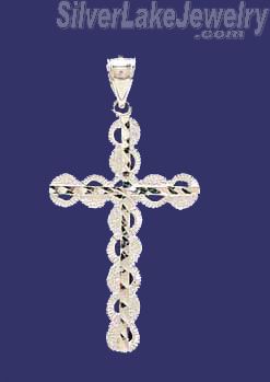 Sterling Silver Dia-Cut Cross Charm Pendant - Click Image to Close