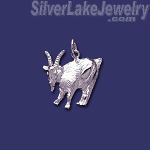 Sterling Silver Goat Animal Charm Pendant - Click Image to Close