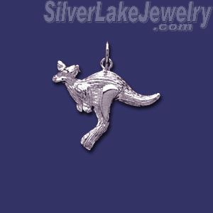 Sterling Silver Kangaroo Animal Charm Pendant - Click Image to Close