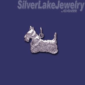 Sterling Silver Aberdeen Scottish Terrier Scottie Dog Animal Charm Pendant - Click Image to Close