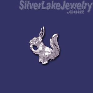 Sterling Silver Squirrel Animal Charm Pendant - Click Image to Close