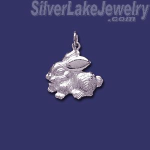 Sterling Silver Bunny Rabbit Animal Charm Pendant - Click Image to Close