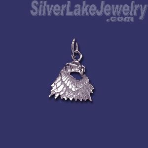 Sterling Silver Eagle Head Animal Charm Pendant - Click Image to Close