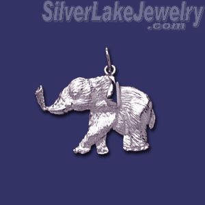 Sterling Silver Elephant Animal Charm Pendant - Click Image to Close