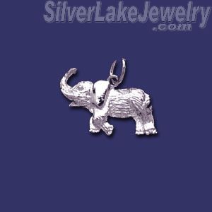 Sterling Silver Elephant Animal Charm Pendant - Click Image to Close
