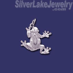 Sterling Silver Frog Toad Animal Charm Pendant - Click Image to Close