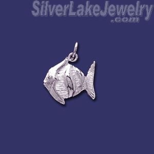 Sterling Silver Angelfish Animal Charm Pendant - Click Image to Close