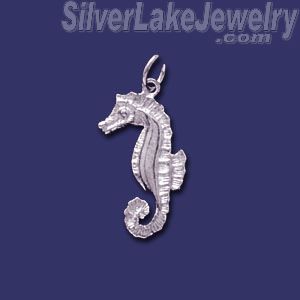 Sterling Silver Seahorse Animal Charm Pendant - Click Image to Close