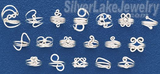 Sterling Silver 36 Wire Rings Package - Click Image to Close