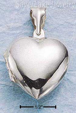 Sterling Silver High Polished Heart Locket - Click Image to Close