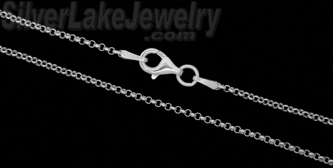18" Sterling Silver Rolo Belcher Chain 1.5mm Lobster Claw Clasp - Click Image to Close