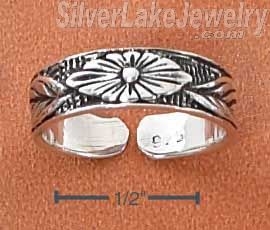 Sterling Silver Floral Toe Ring - Click Image to Close