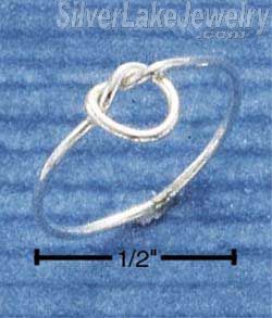 Sterling Silver Wire Love Knot Ring Size 4 - Click Image to Close