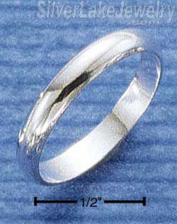 Sterling Silver 3mm High Polish Wedding Band Ring Size 4 - Click Image to Close