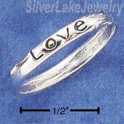 Sterling Silver Lightweight & Narrow (3mm) "Love" Band Ring Size 7 - Click Image to Close