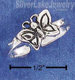 Sterling Silver Butterfly Toe Ring - Click Image to Close