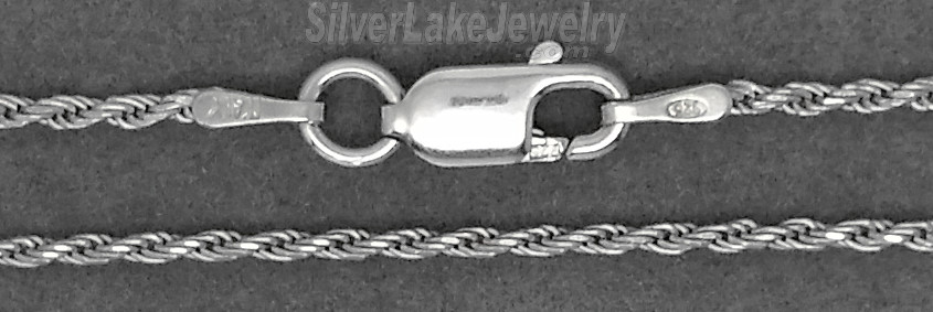 16" Sterling Silver Solid Diamond-cut Rope Chain 1.4mm - Click Image to Close