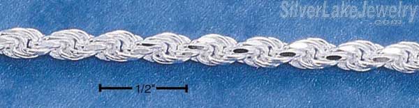 16" Sterling Silver 080 Solid Dc Rope Chain (3.5mm) - Click Image to Close