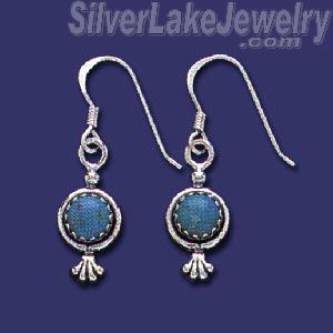 Sterling Silver Genuine American Indian Turquoise Earrings - Click Image to Close