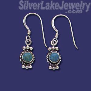 Sterling Silver Genuine American Indian Turquoise Earrings - Click Image to Close