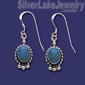 Sterling Silver Genuine American Indian Turquoise Earrings - Click Image to Close