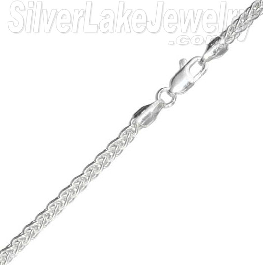 24" Sterling Silver Wheat Chain 2.6mm - Click Image to Close