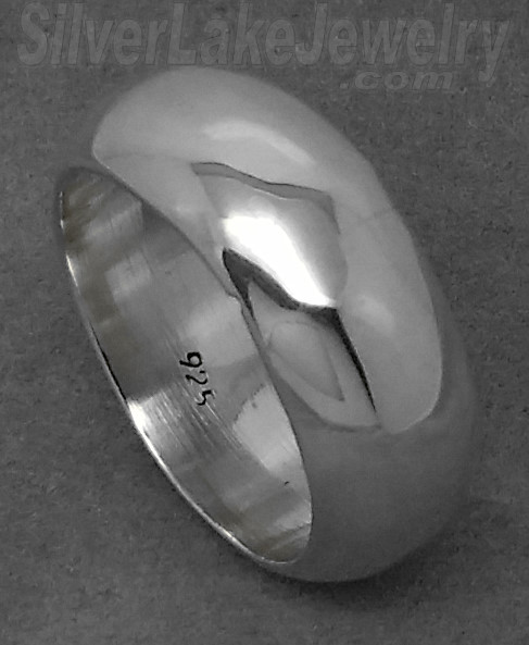Sterling Silver Wedding Band Ring 9.5mm sz 11 - Click Image to Close