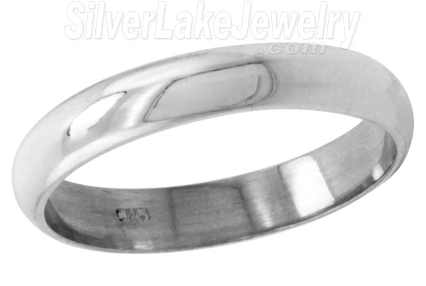 Sterling Silver Wedding Band Ring 4mm sz 12 - Click Image to Close