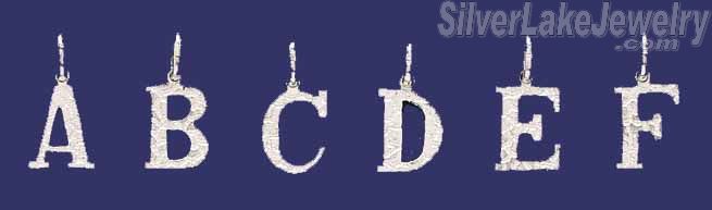 Sterling Silver Initial Letter I Charm Pendant - Click Image to Close