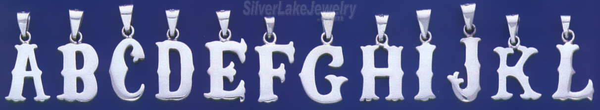 Sterling Silver Initial Letter D Charm Pendant - Click Image to Close