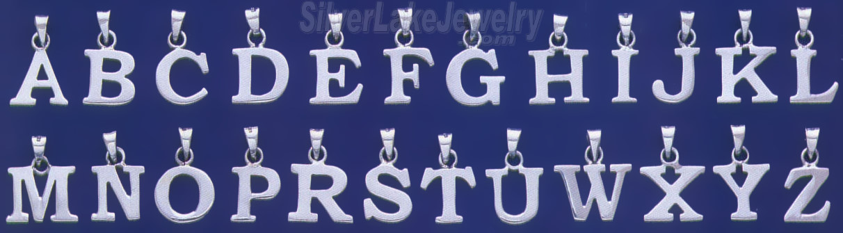 Sterling Silver Initial Letter F Charm Pendant - Click Image to Close