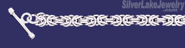 Sterling Silver 9" Byzantine Handmade Bracelet 6mm - Click Image to Close